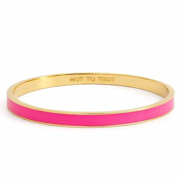 Kate Spade Hot to Trot Pink Idiom Bangle - Picture 2 of 3